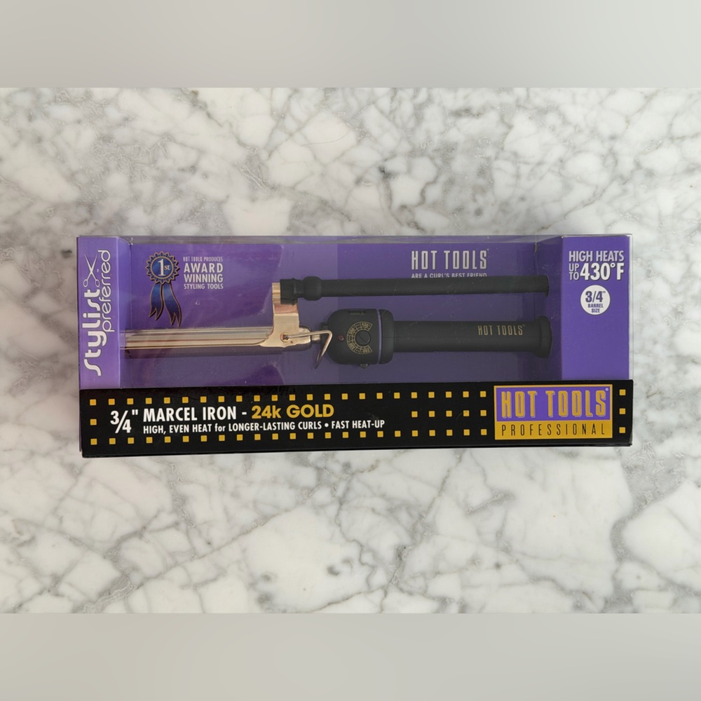 Hot Tools Professional 3/4” Marcel Iron 24K Gold Curling Iron NIB